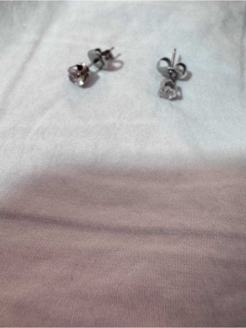 White gold Cubic Zirconia Stud Earrings